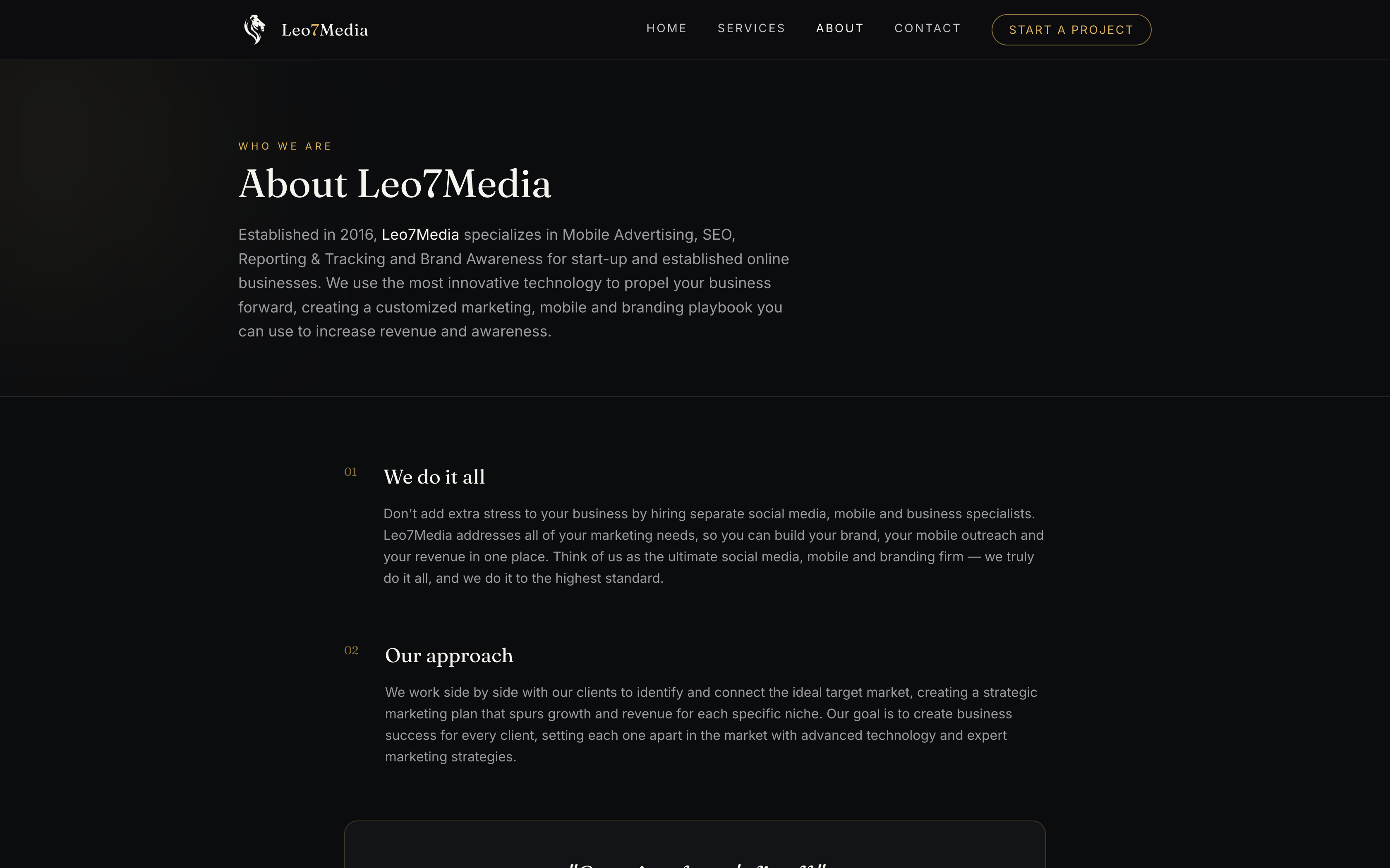 Страница о Leo7Media